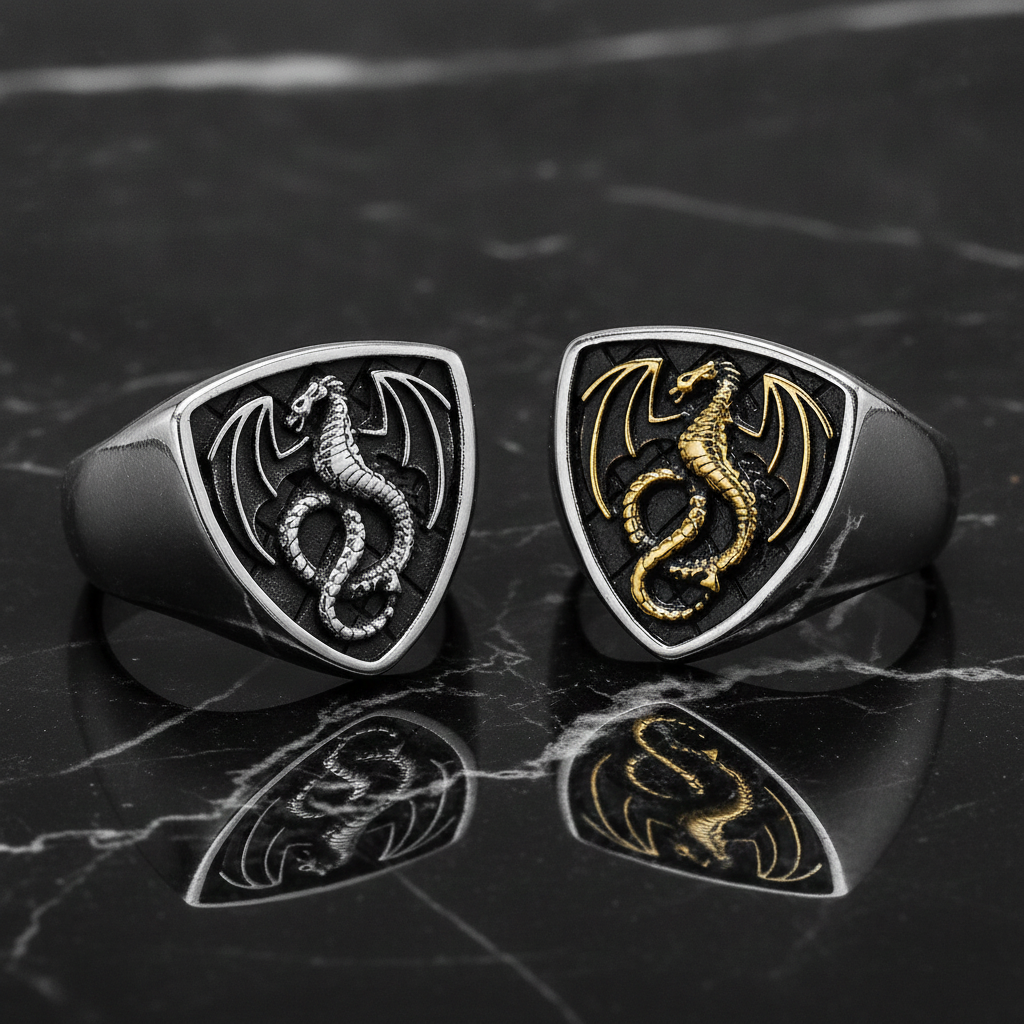 Dragon Shield Crest Signet Ring – Lorelics
