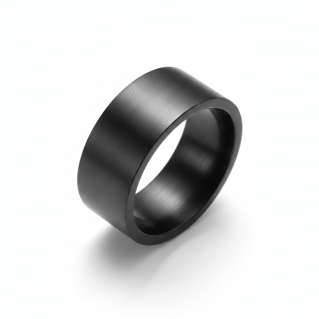 Black ring on a white background