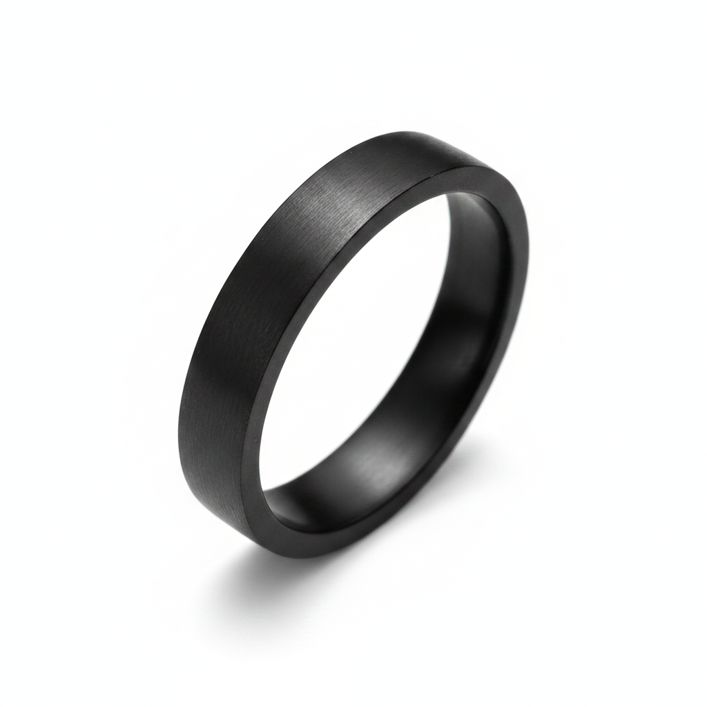 Black ring on a white background