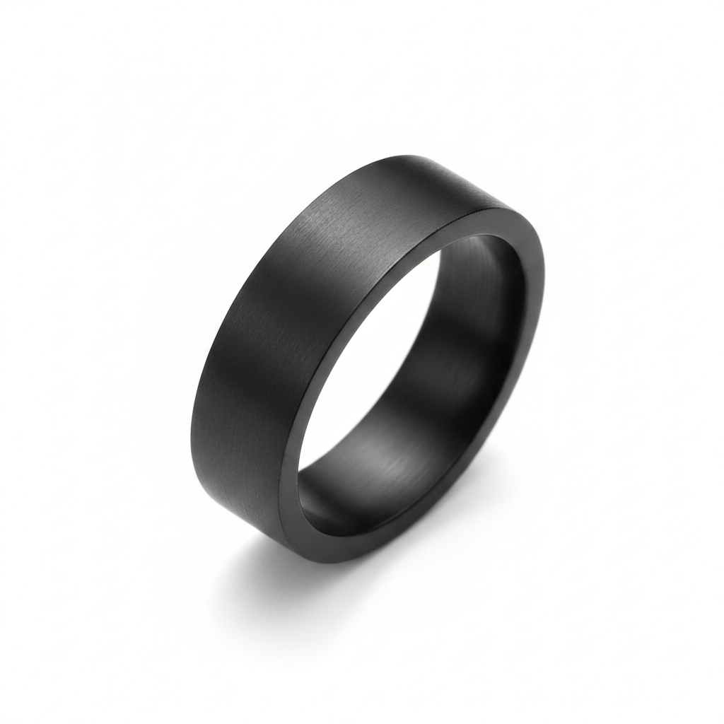 Black ring on a white background