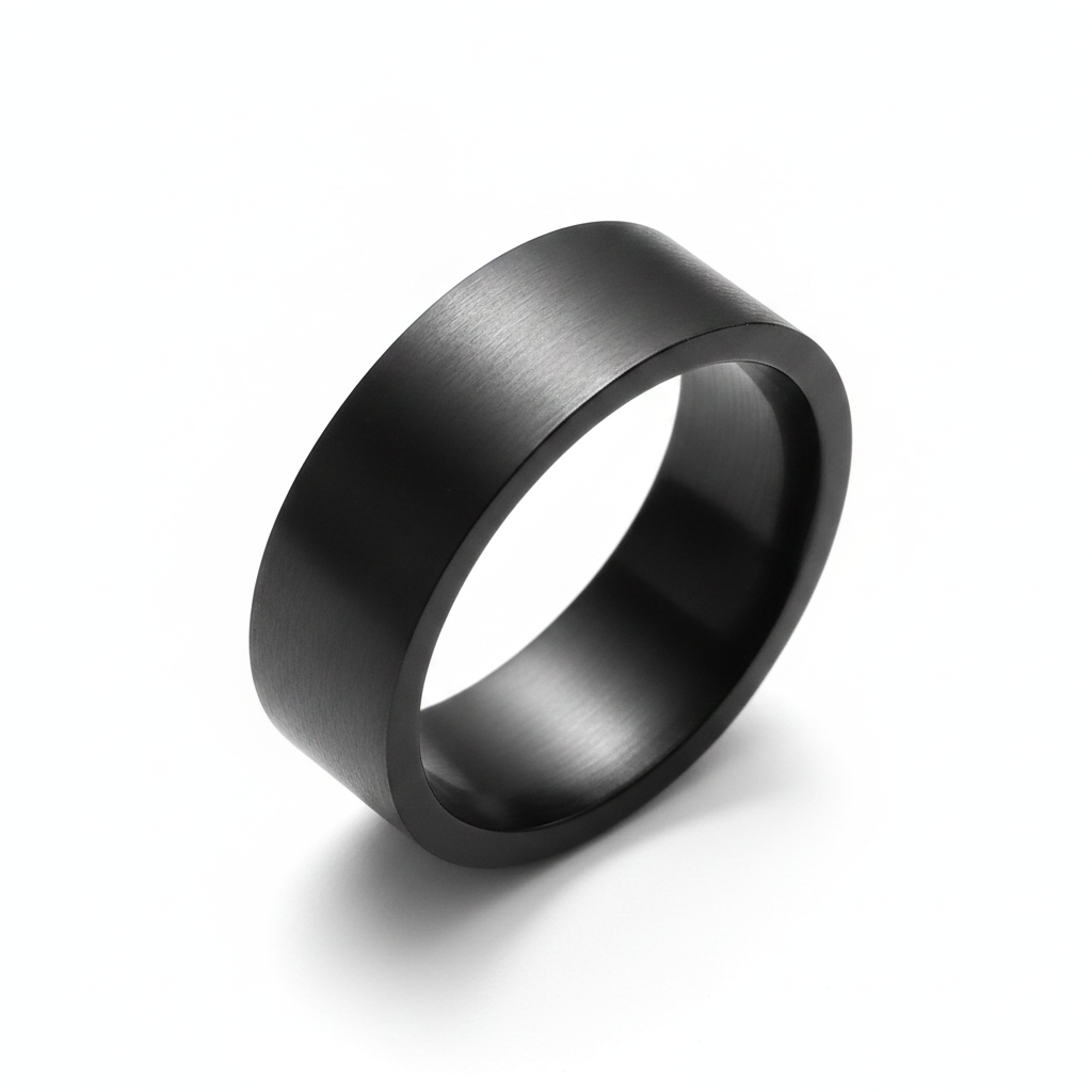 Black ring on a white background