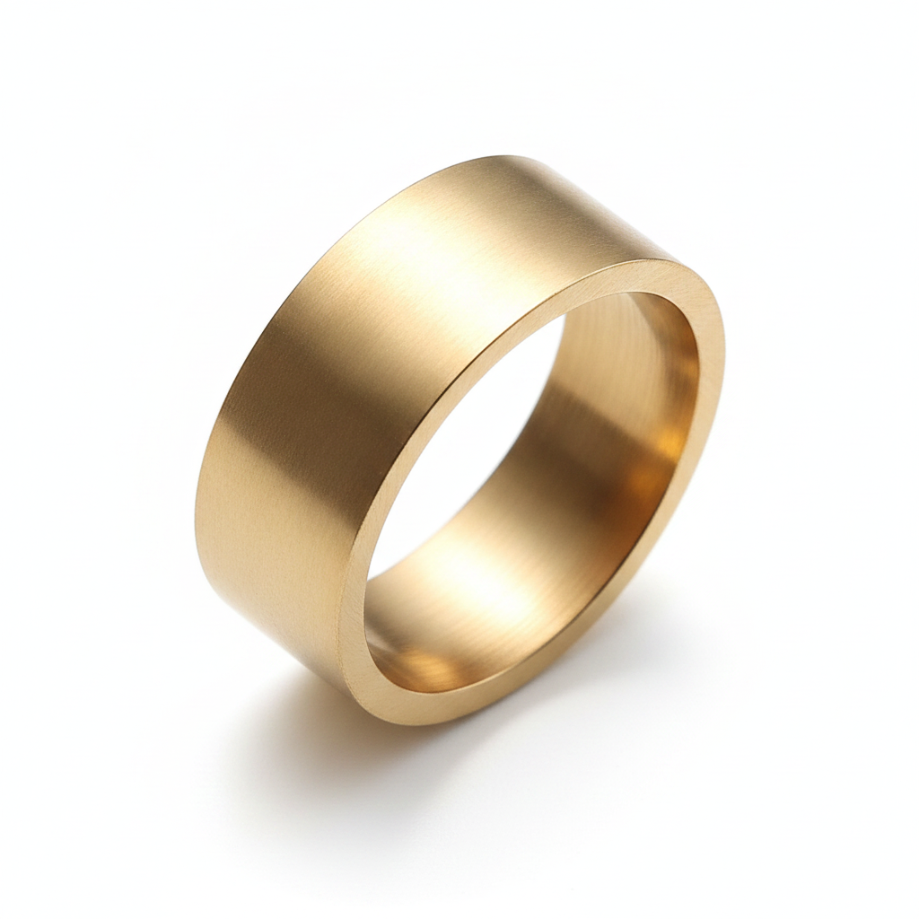 Gold ring on a white background
