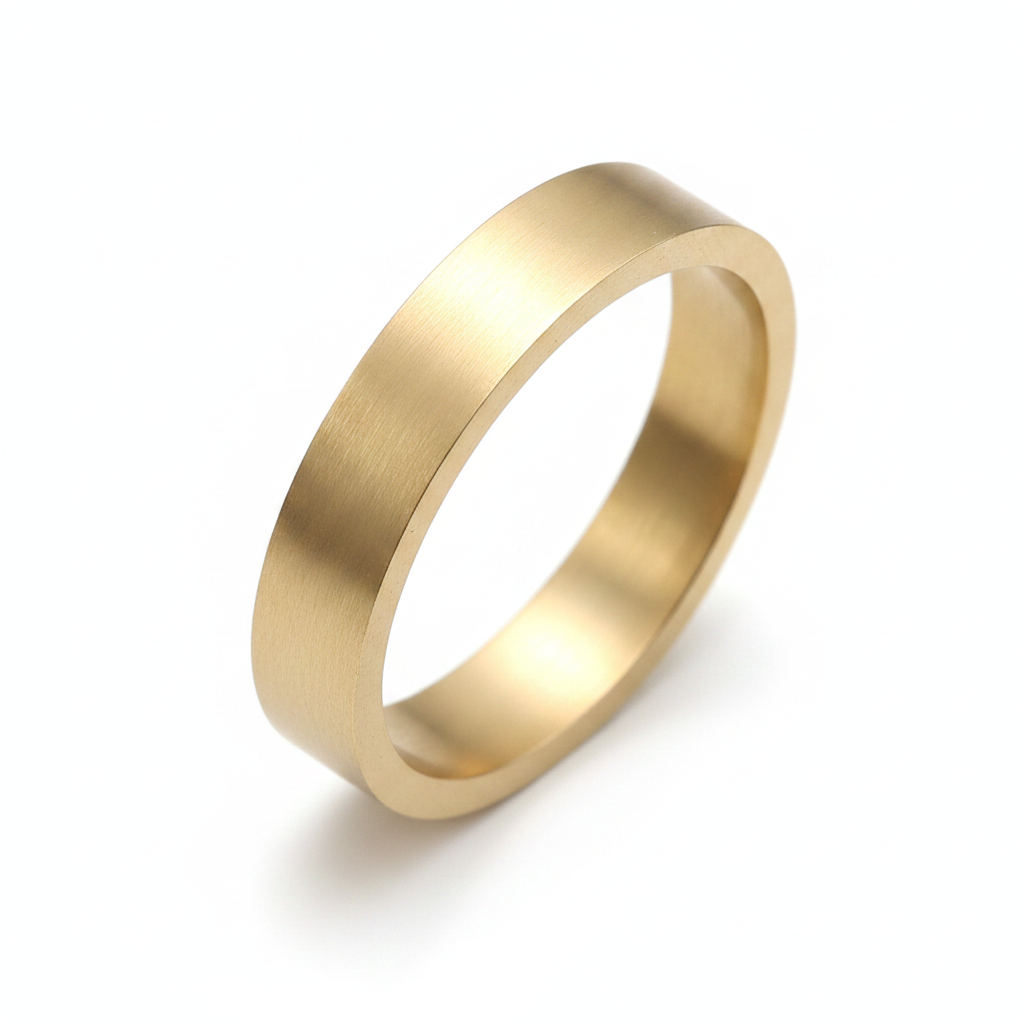 Gold ring on a white background