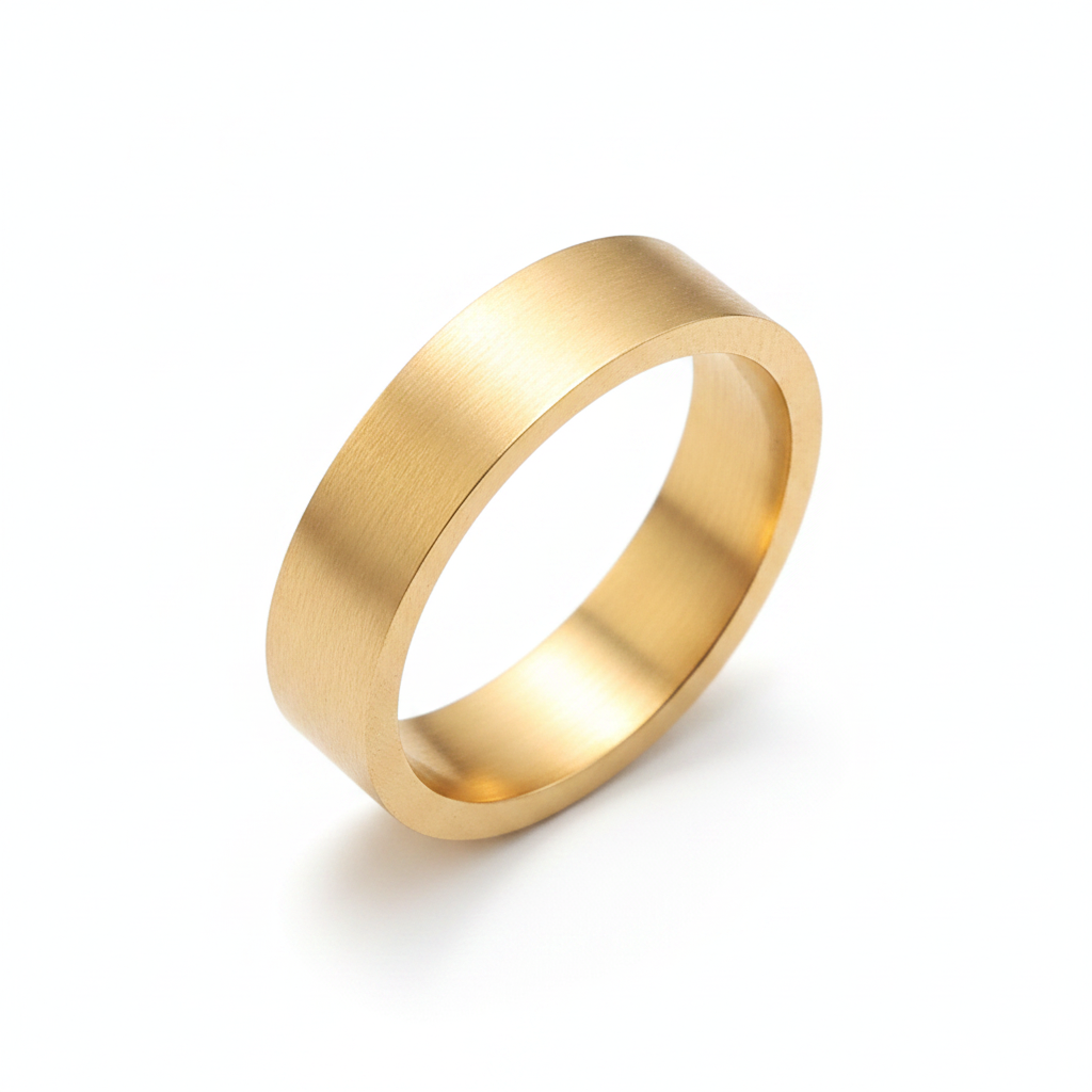 Gold ring on a white background
